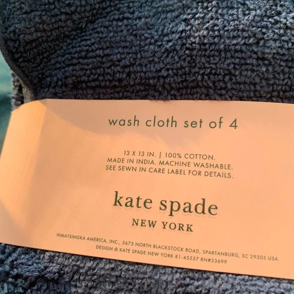 Kate Spade set of 4 wash cloth